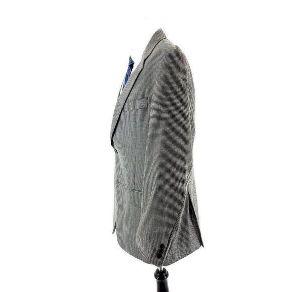 Joseph Abboud Textured Silk Wool 2 Button Sport Coat 40R Or Slim 42R Gray Check - Picture 5 of 12
